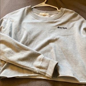 grey cropped sweatshirt
